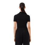 Polo Lacoste de Mujer en Piqué de Algodón Stretch Negro - ECRU