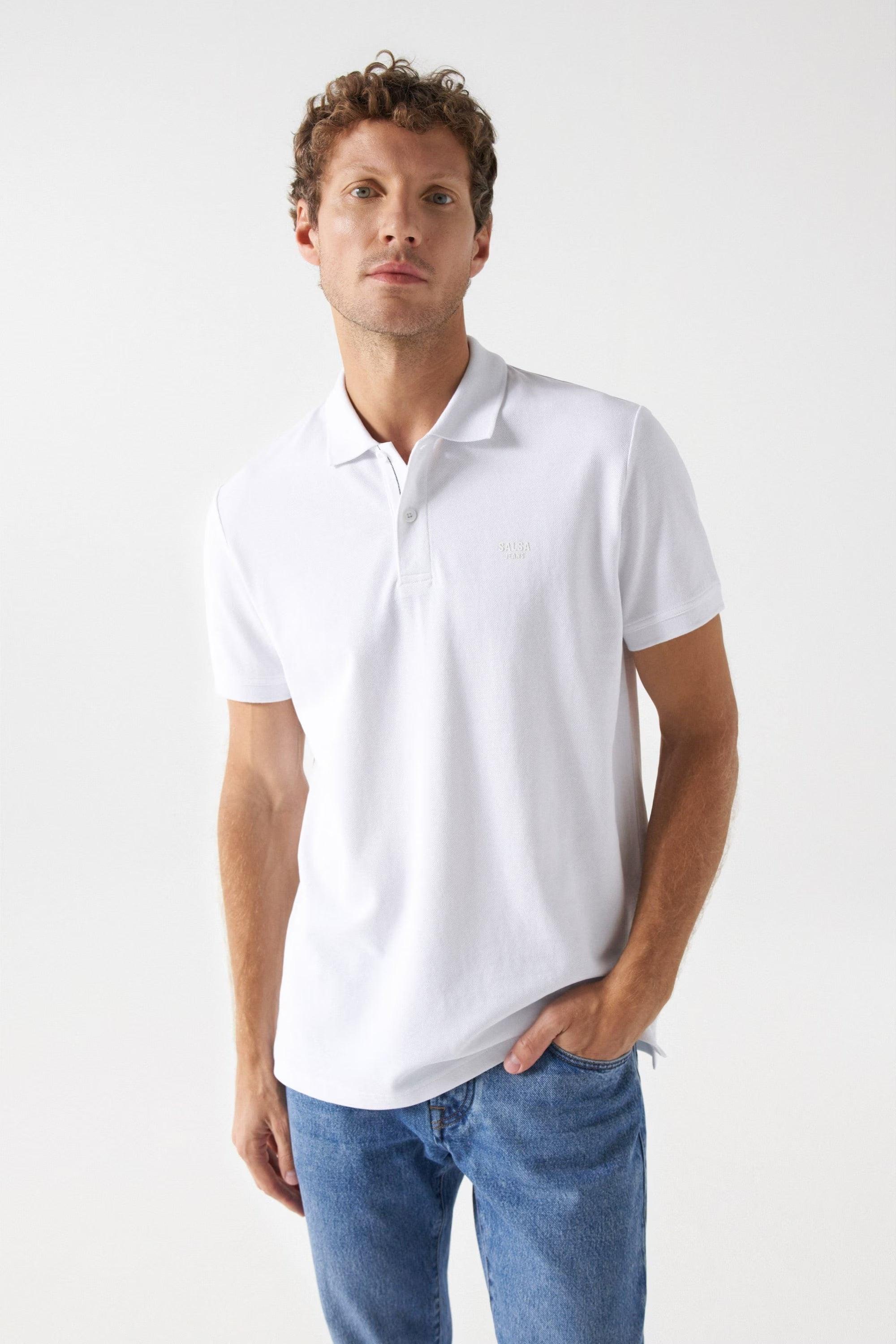 Polo Salsa Jeans Básico Regular Fit White - ECRU