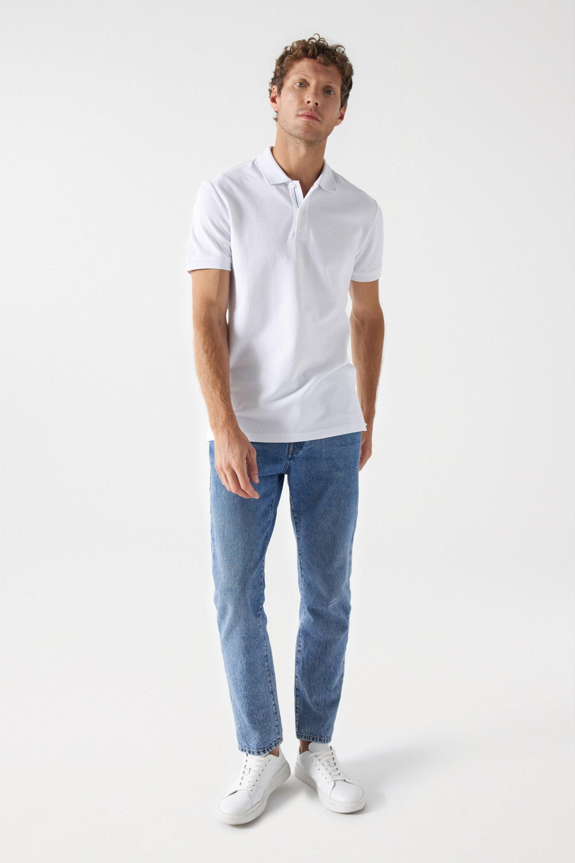 Polo Salsa Jeans Básico Regular Fit White - ECRU