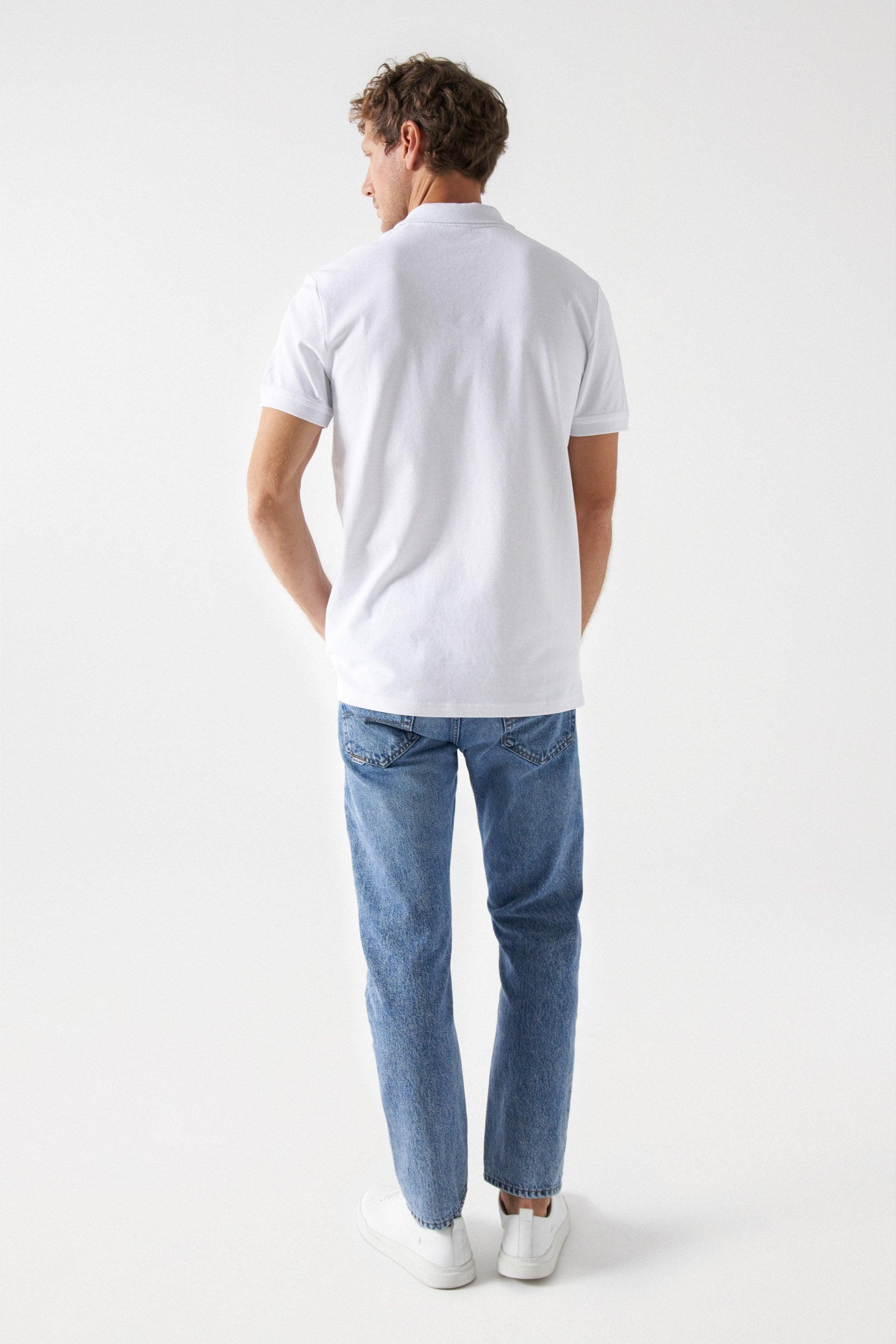 Polo Salsa Jeans Básico Regular Fit White - ECRU