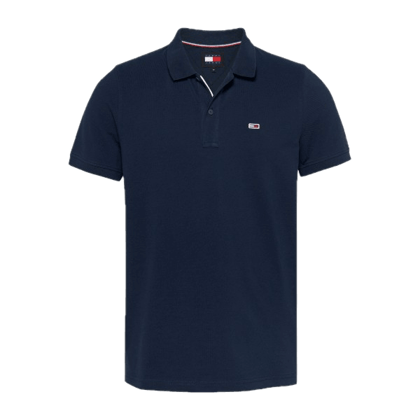 Polo Tommy Jeans Slim Placket Azul - ECRU