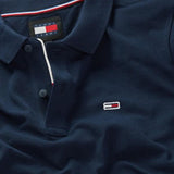 Polo Tommy Jeans Slim Placket Azul - ECRU