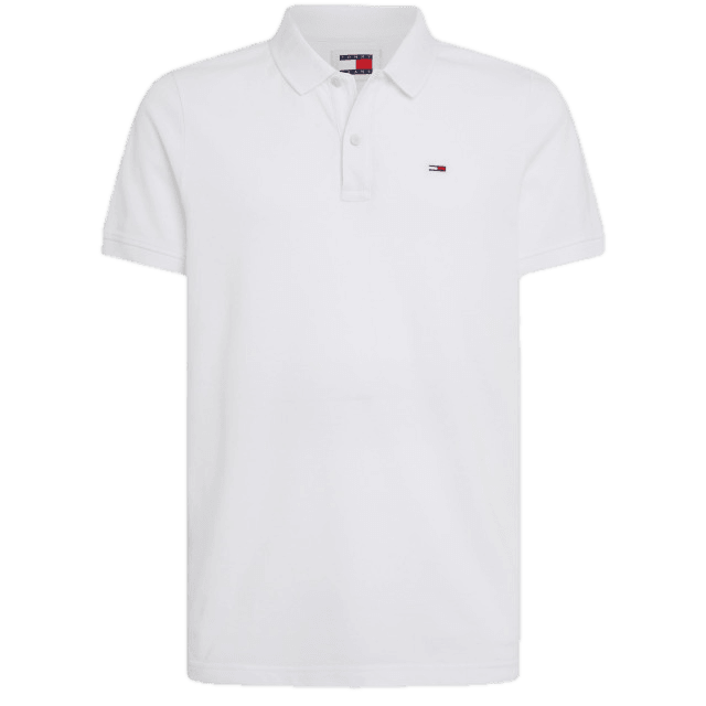 Polo Tommy Jeans Slim Placket Blanco - ECRU