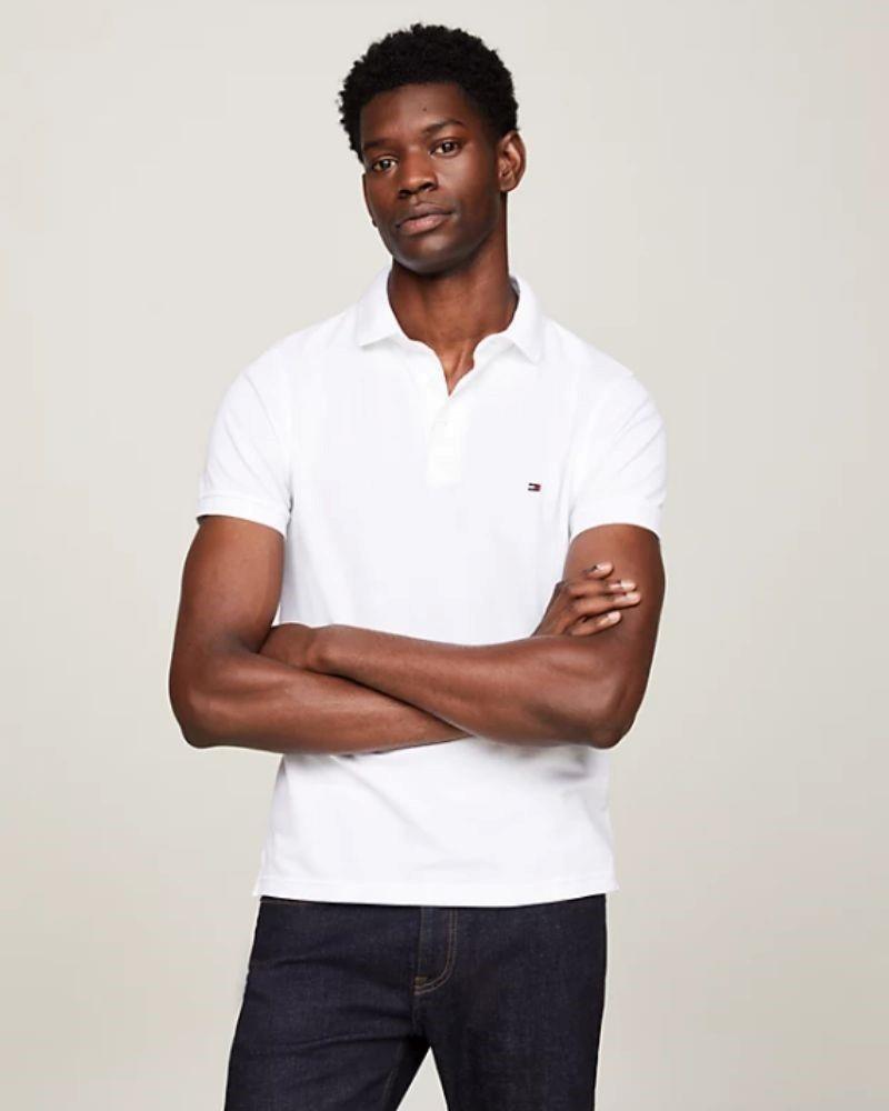 Polo Tommy Jeans Slim Placket Blanco - ECRU