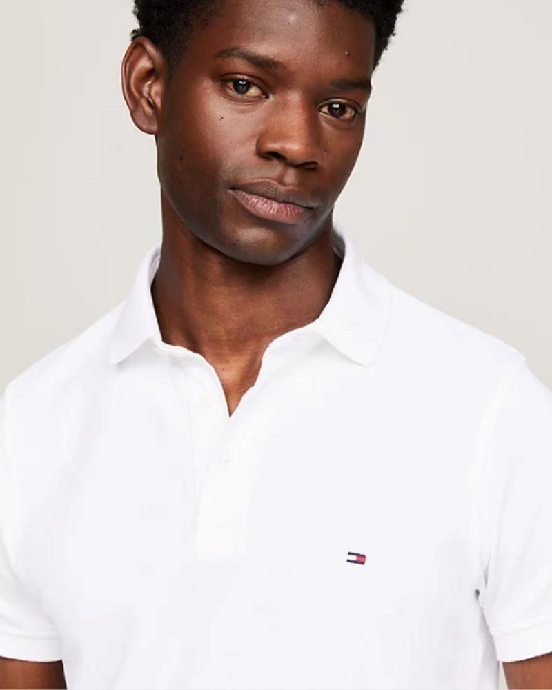 Polo Tommy Jeans Slim Placket Blanco - ECRU