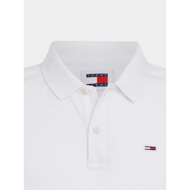 Polo Tommy Jeans Slim Placket Blanco - ECRU