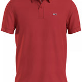 Polo Tommy Jeans Slim Placket Deep Crimson - ECRU