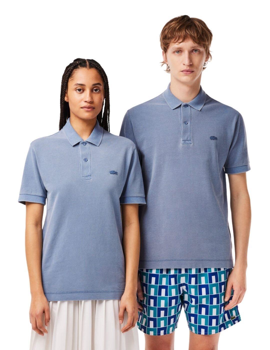 Polo Unisex Lacoste de Piqué de Algodón Classic Fit Azul - ECRU