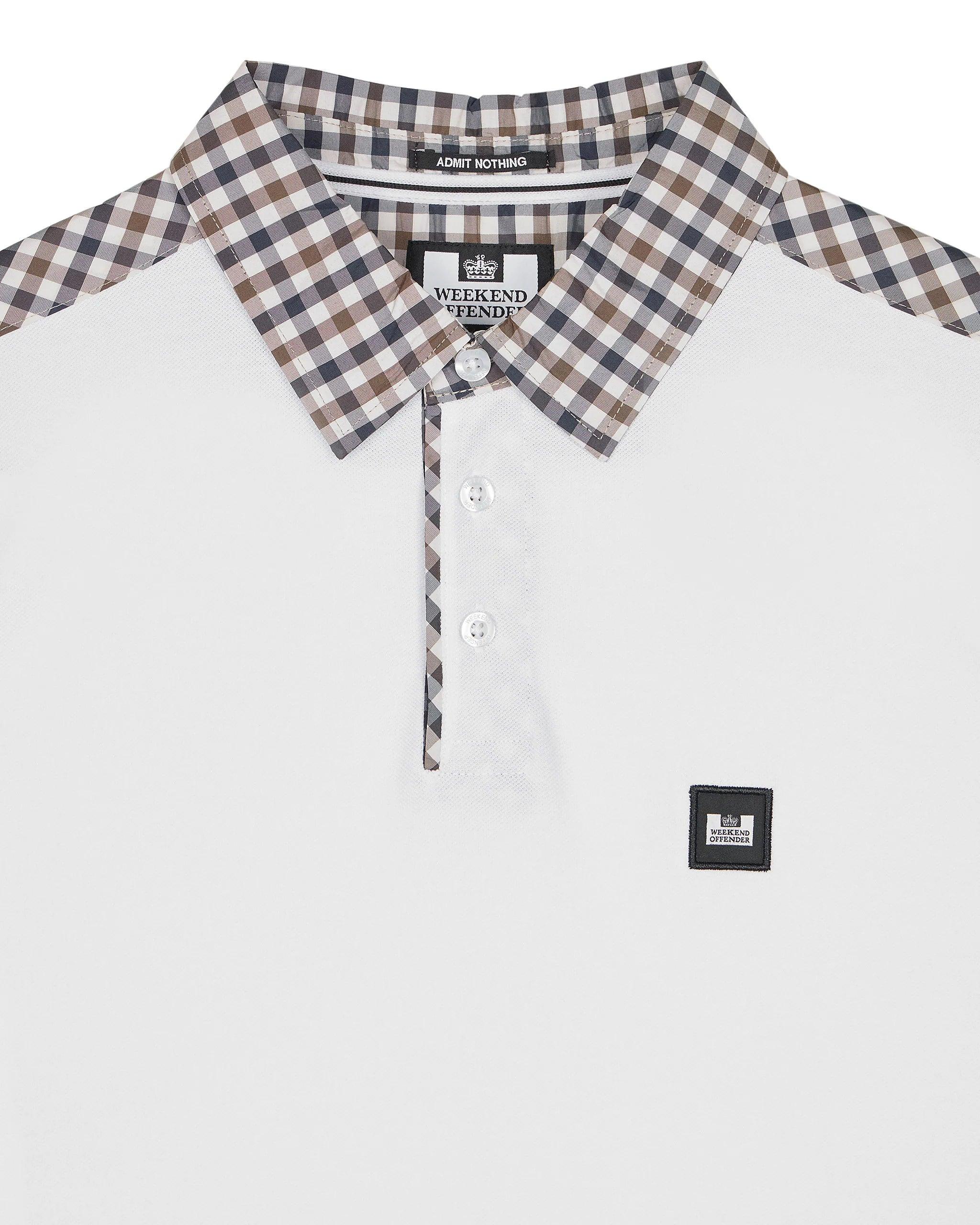 Polo Weekend Offender Costa Mid Check Collar White - ECRU