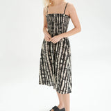 24COLOURS Tie Dye Print Dress Black 21131