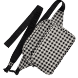 Riñonera Baggu Black & White Gingham - ECRU