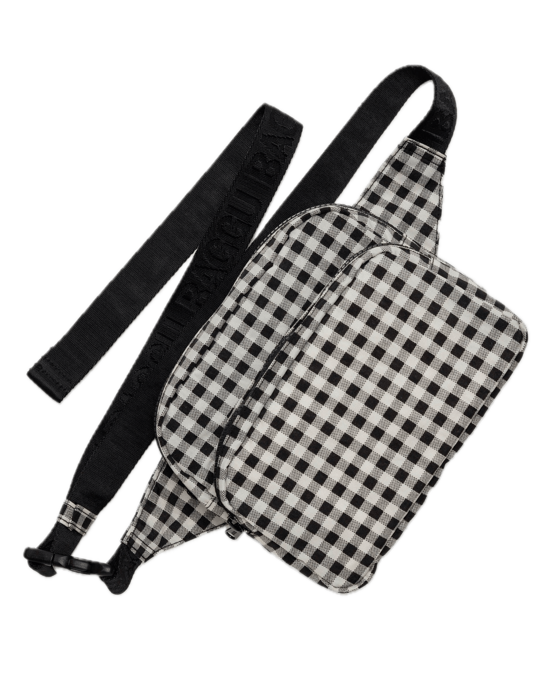 Riñonera Baggu Black & White Gingham - ECRU