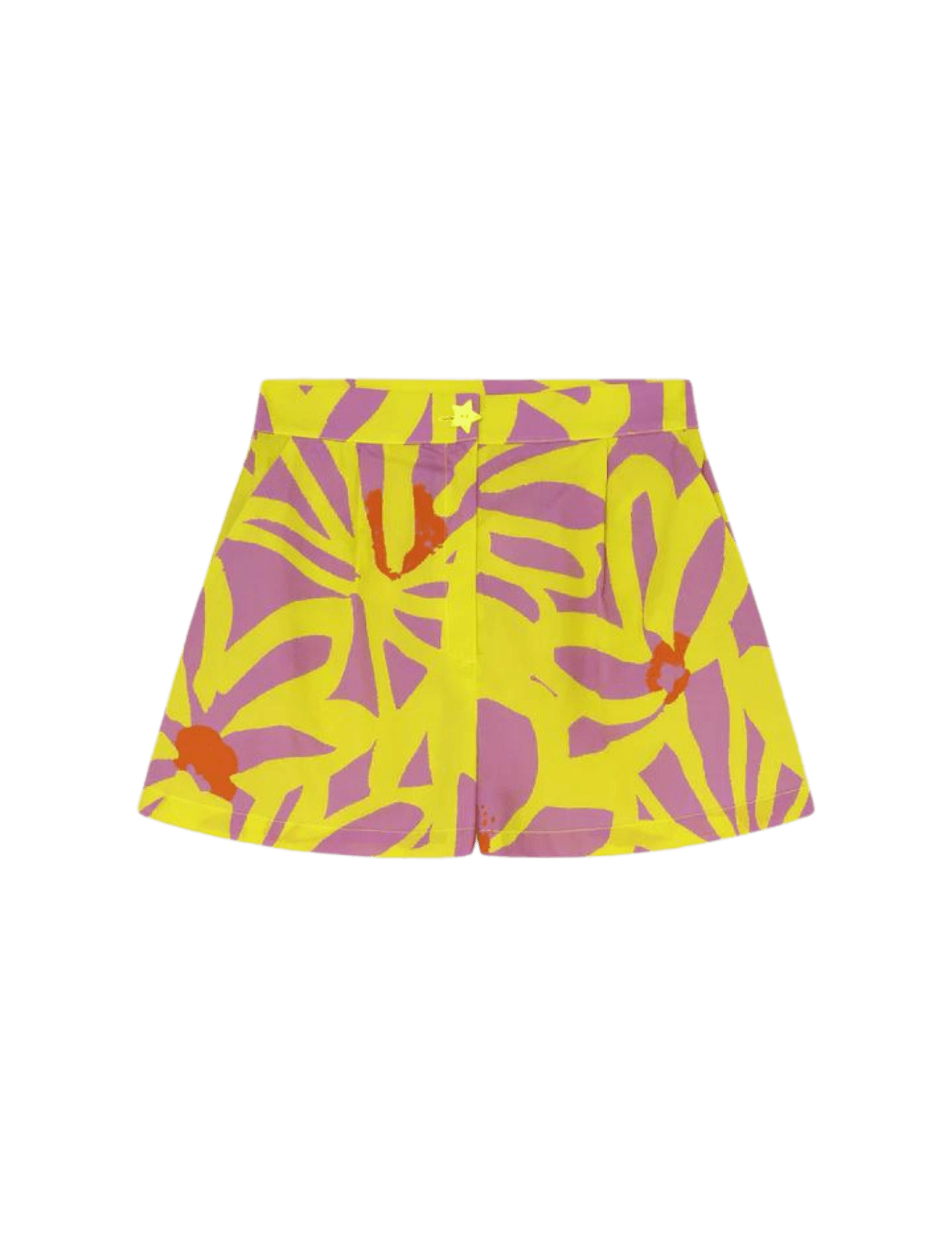 Short Dr Bloom Star Flores Amarillo - ECRU