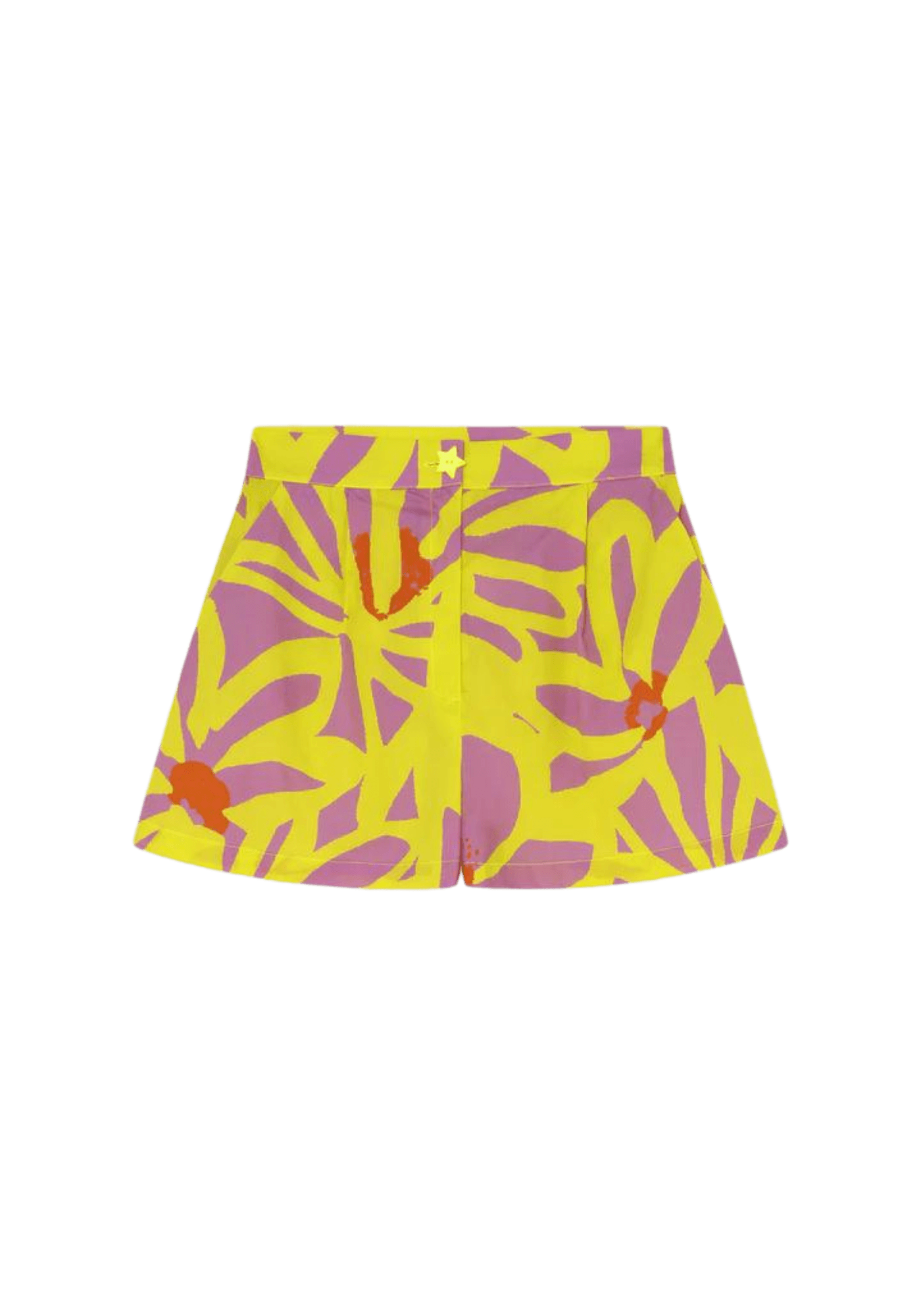 Short Dr Bloom Star Flores Amarillo - ECRU