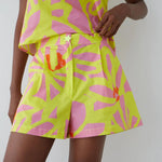 Short Dr Bloom Star Flores Amarillo - ECRU