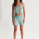 Shorts 24colours Crochet 60815a Blue - ECRU