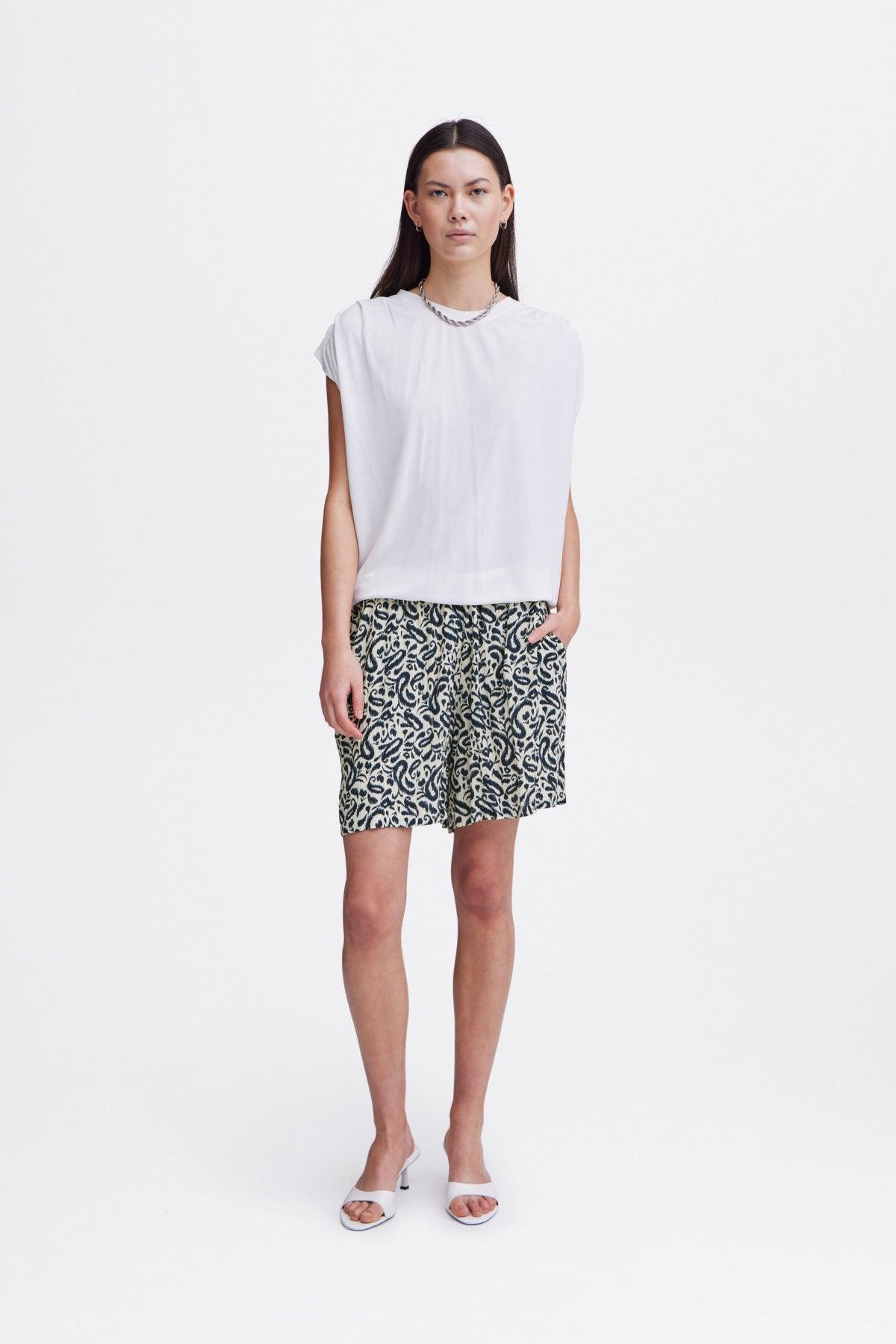 Shorts ICHI Marrakech Aop Total Eclipse Paisley - ECRU