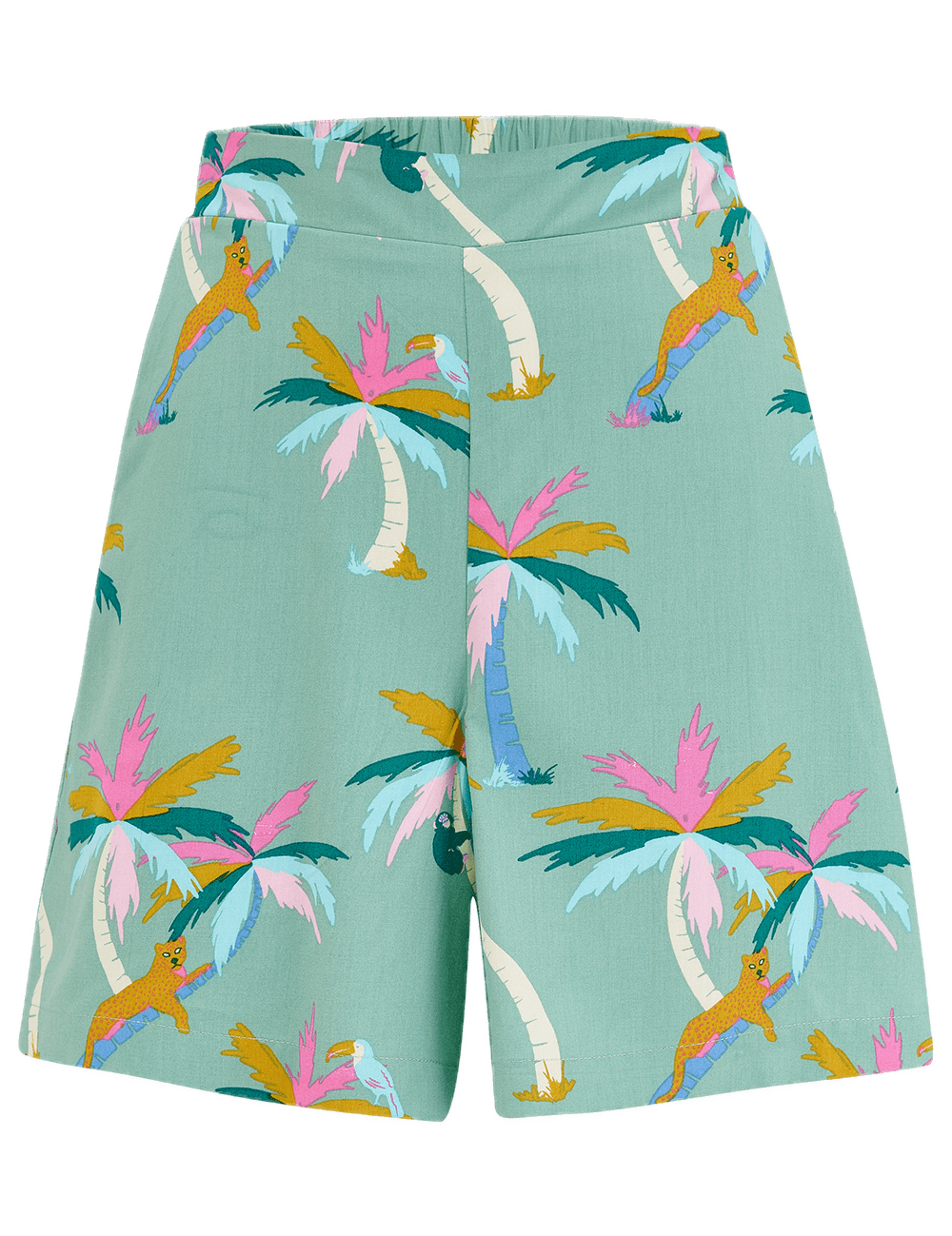 Shorts Sugarhill Enola Green Rainbow Palms - ECRU