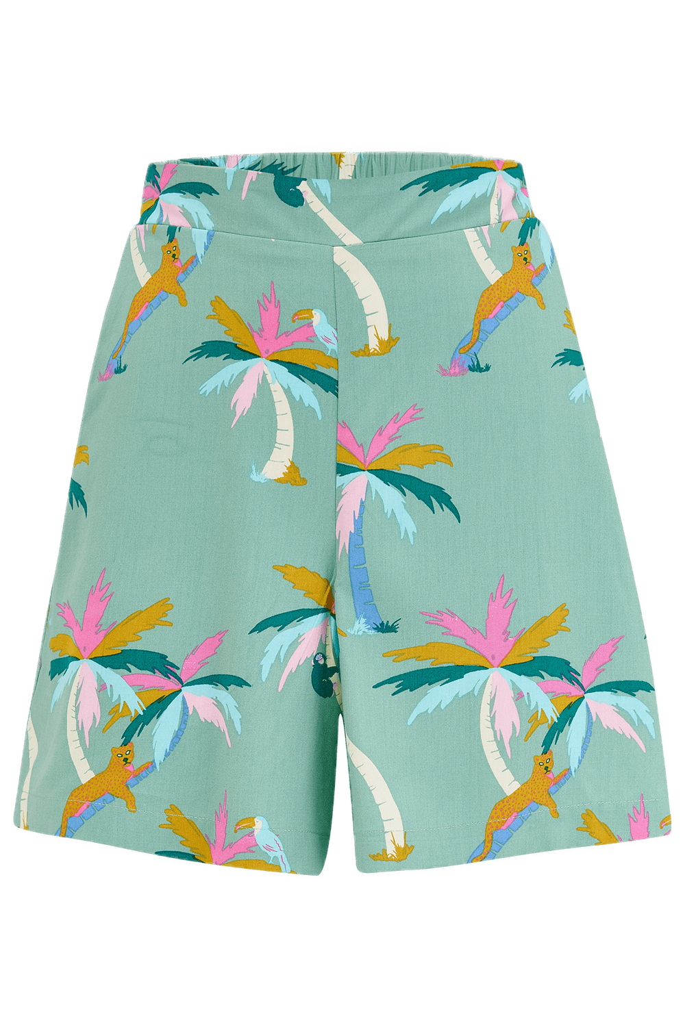 Shorts Sugarhill Enola Green Rainbow Palms - ECRU