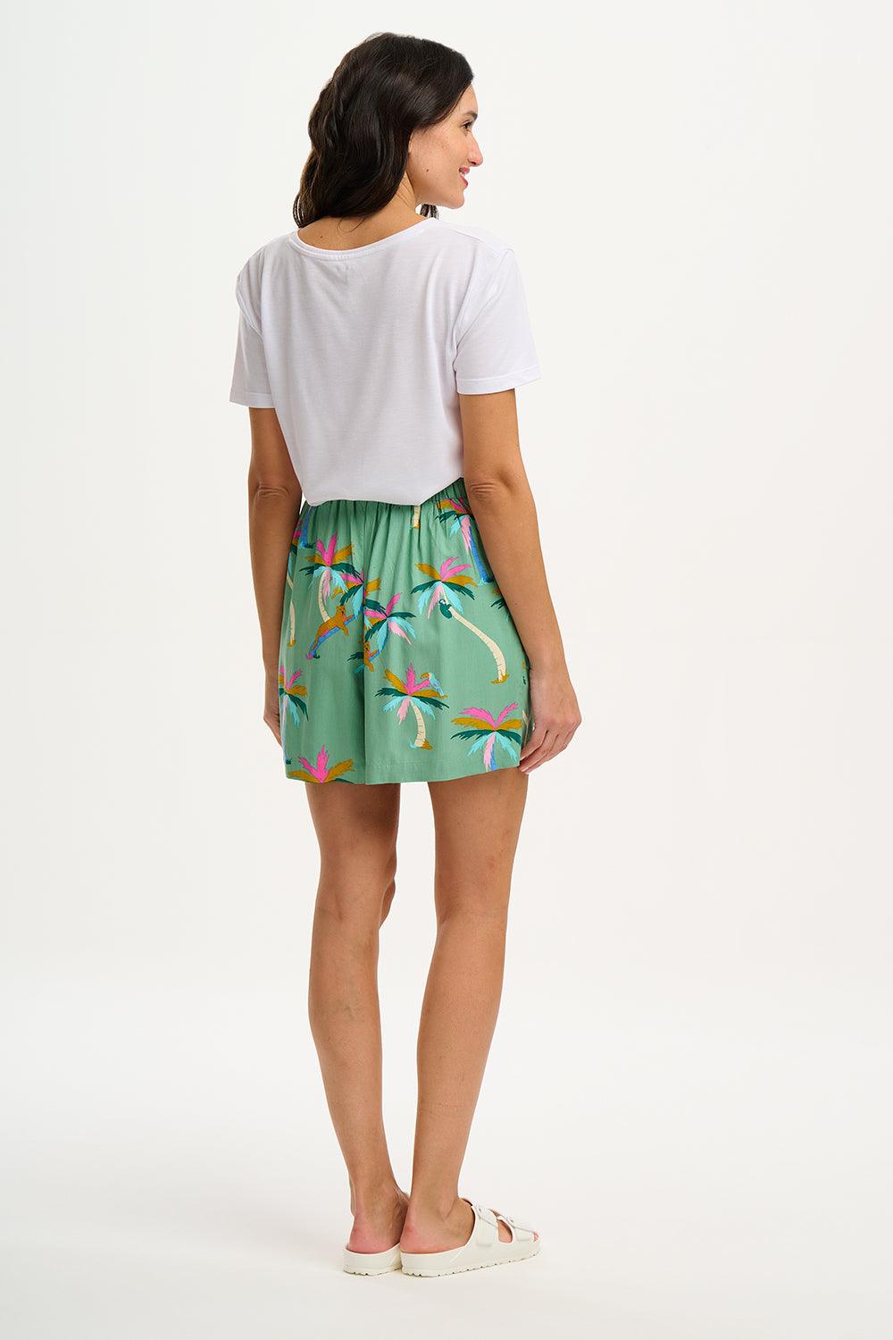 Shorts Sugarhill Enola Green Rainbow Palms - ECRU