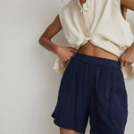 Shorts Yerse Romina Doble Gasa Navy - ECRU