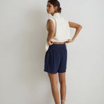 Shorts Yerse Romina Doble Gasa Navy - ECRU