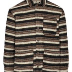 Sobrecamisa Anerkjendt Kotto de Lana a Rayas Chocolate Brown - ECRU