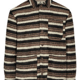 Sobrecamisa Anerkjendt Kotto de Lana a Rayas Chocolate Brown - ECRU