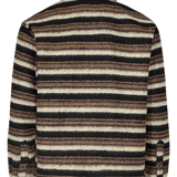 Sobrecamisa Anerkjendt Kotto de Lana a Rayas Chocolate Brown - ECRU