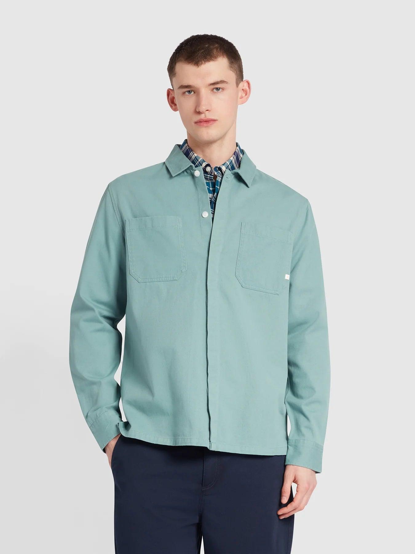 Sobrecamisa Farah Leon Brook Blue - ECRU