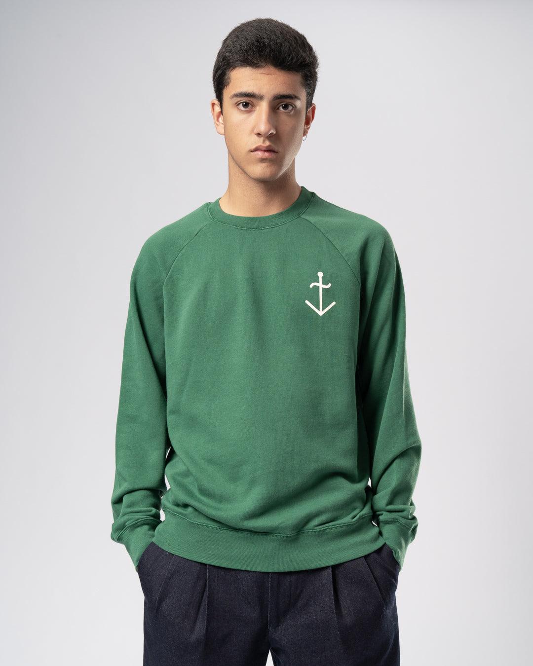 Sudadera Cunha Hunter Green Ecru Logo - ECRU