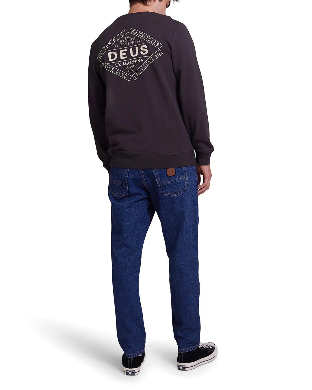 Sudadera Deus Ex Machina Chatterbox Crew Anthracite - ECRU