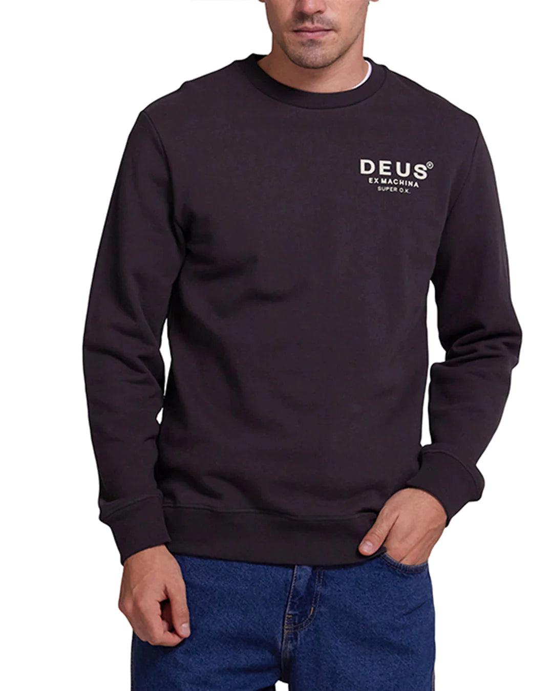 Sudadera Deus Ex Machina Chatterbox Crew Anthracite - ECRU