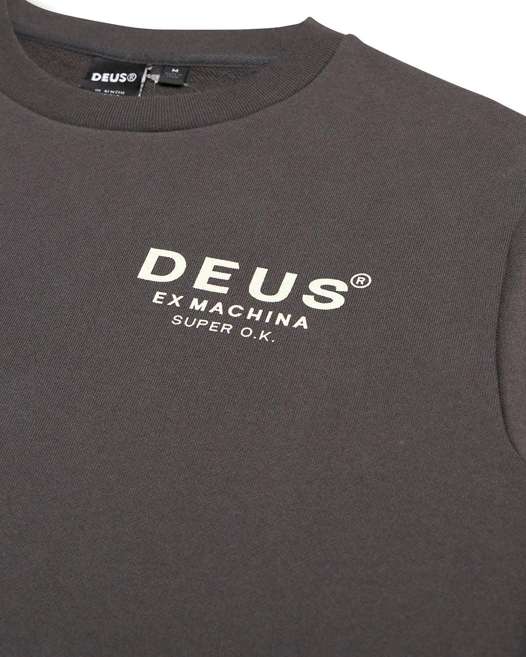 Sudadera Deus Ex Machina Chatterbox Crew Anthracite - ECRU