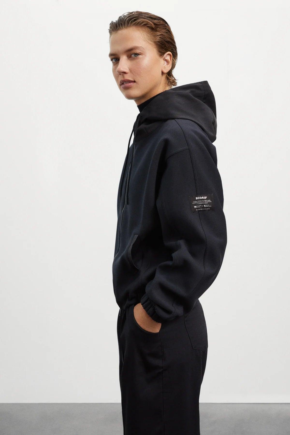 Sudadera Ecoalf Oversize Kamet Black - ECRU