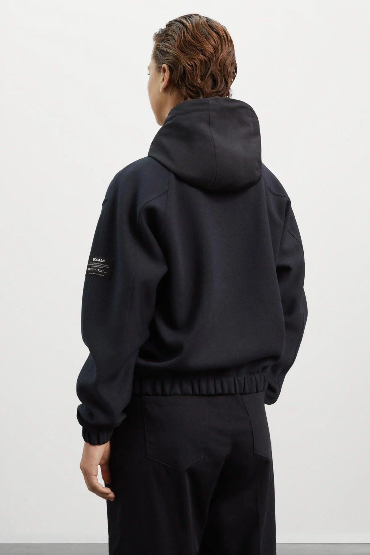 Sudadera Ecoalf Oversize Kamet Black - ECRU