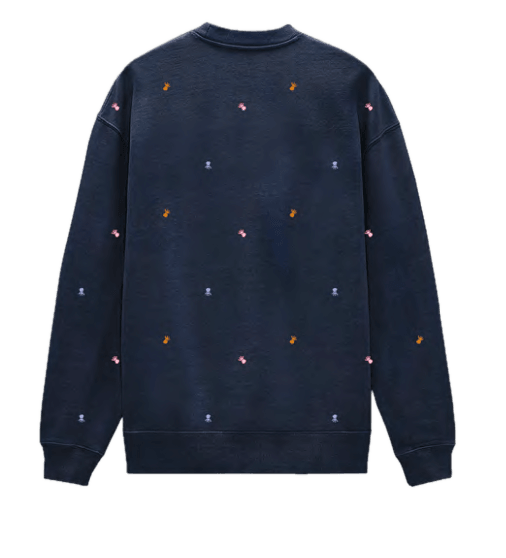 Sudadera El Pulpo All Over Azul Marino - ECRU