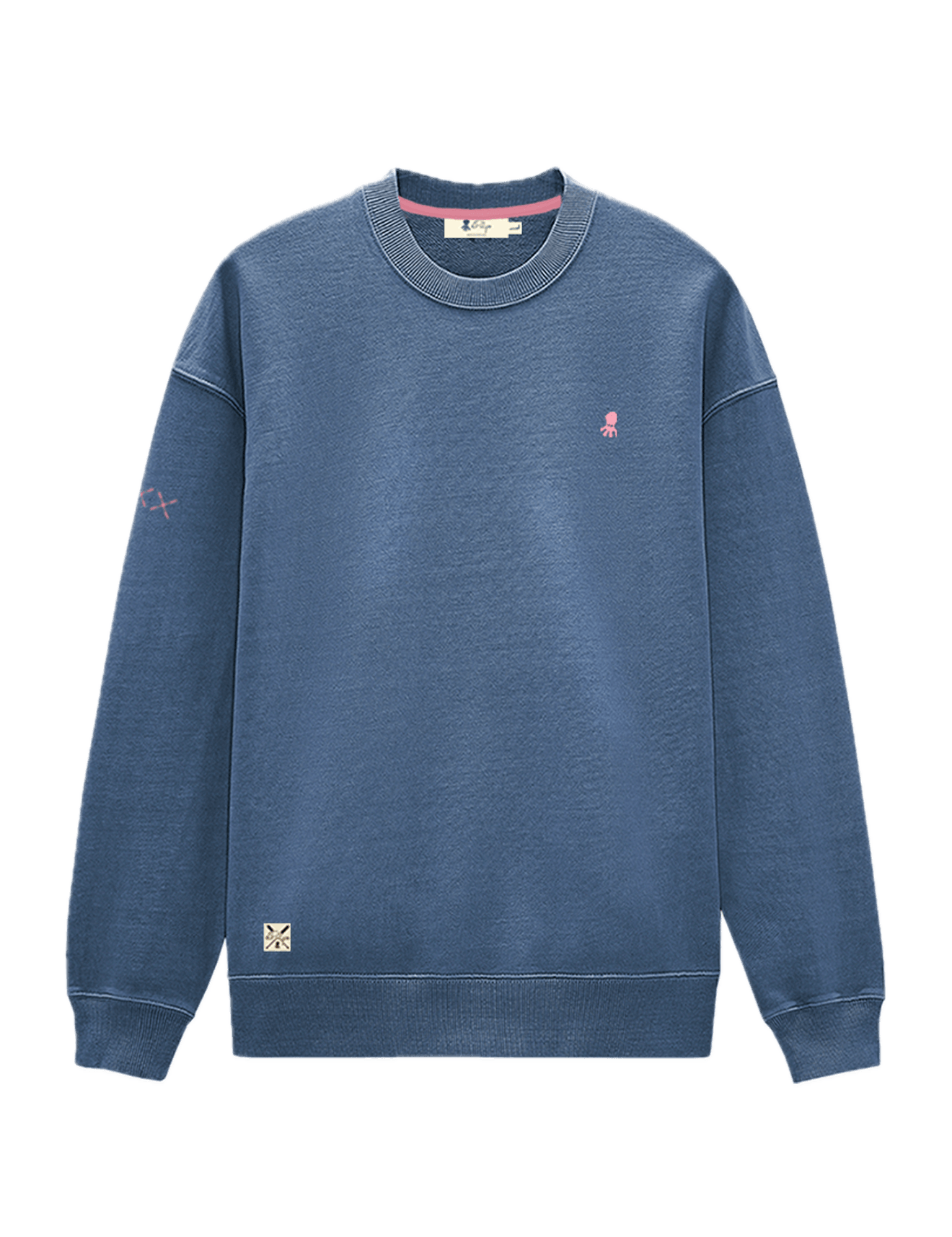 Sudadera El Pulpo Basic Logo Índigo delavé - ECRU