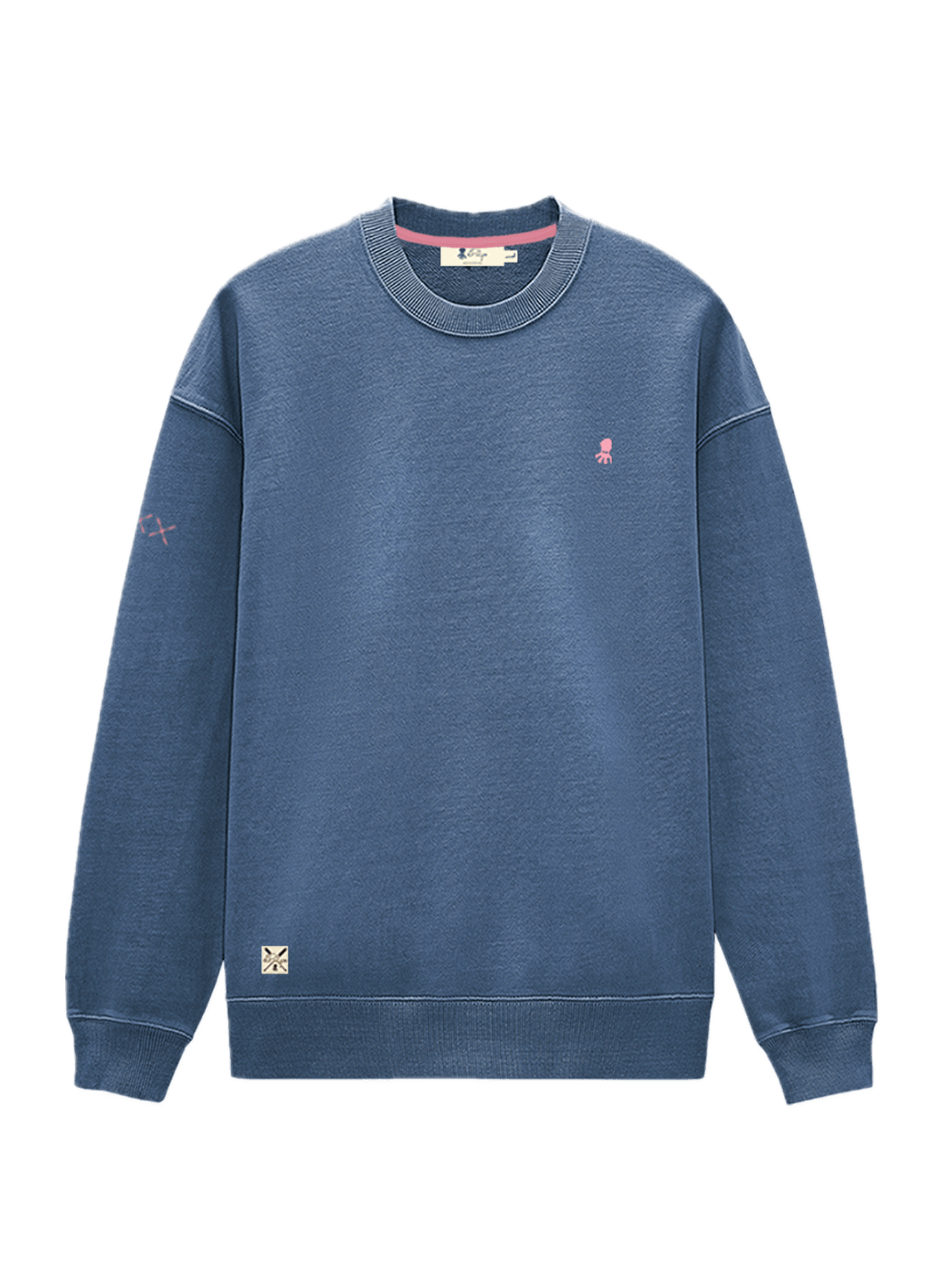 Sudadera El Pulpo Basic Logo Índigo delavé - ECRU