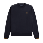 Sudadera Fred Perry con Cuello Redondo M7535 Azul Marino - ECRU