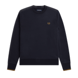 Sudadera Fred Perry con Cuello Redondo M7535 Azul Marino - ECRU