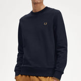 Sudadera Fred Perry con Cuello Redondo M7535 Azul Marino - ECRU