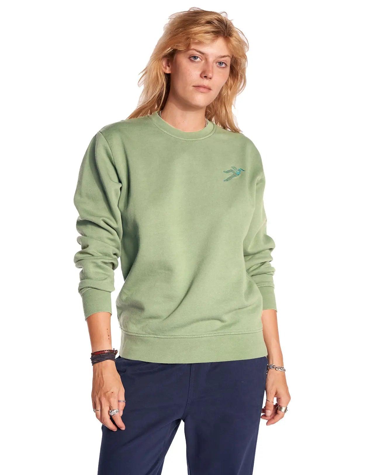 Sudadera Olow Unisex Climb Sage Green - ECRU