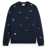 Sudadera Scotch and Soda Regular Fit AOP Embroidery - ECRU