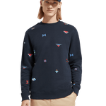 Sudadera Scotch and Soda Regular Fit AOP Embroidery - ECRU