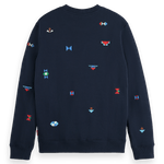 Sudadera Scotch and Soda Regular Fit AOP Embroidery - ECRU