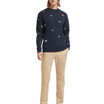 Sudadera Scotch and Soda Regular Fit AOP Embroidery - ECRU