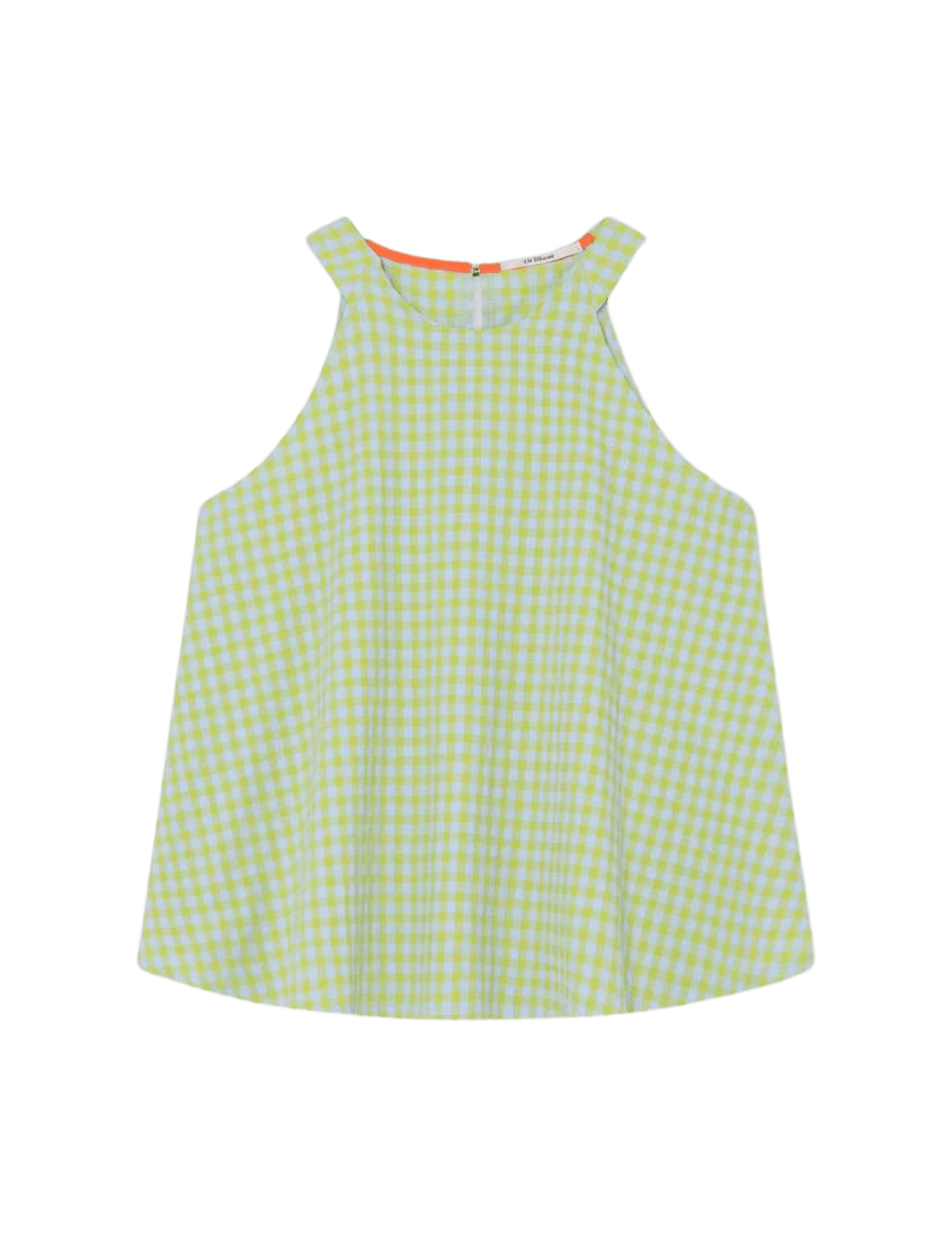 Top Dr Bloom Pool Halter Vichy Verde - ECRU