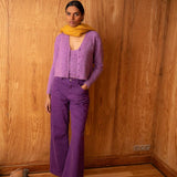 Top FRNCH Azalee Purple - ECRU