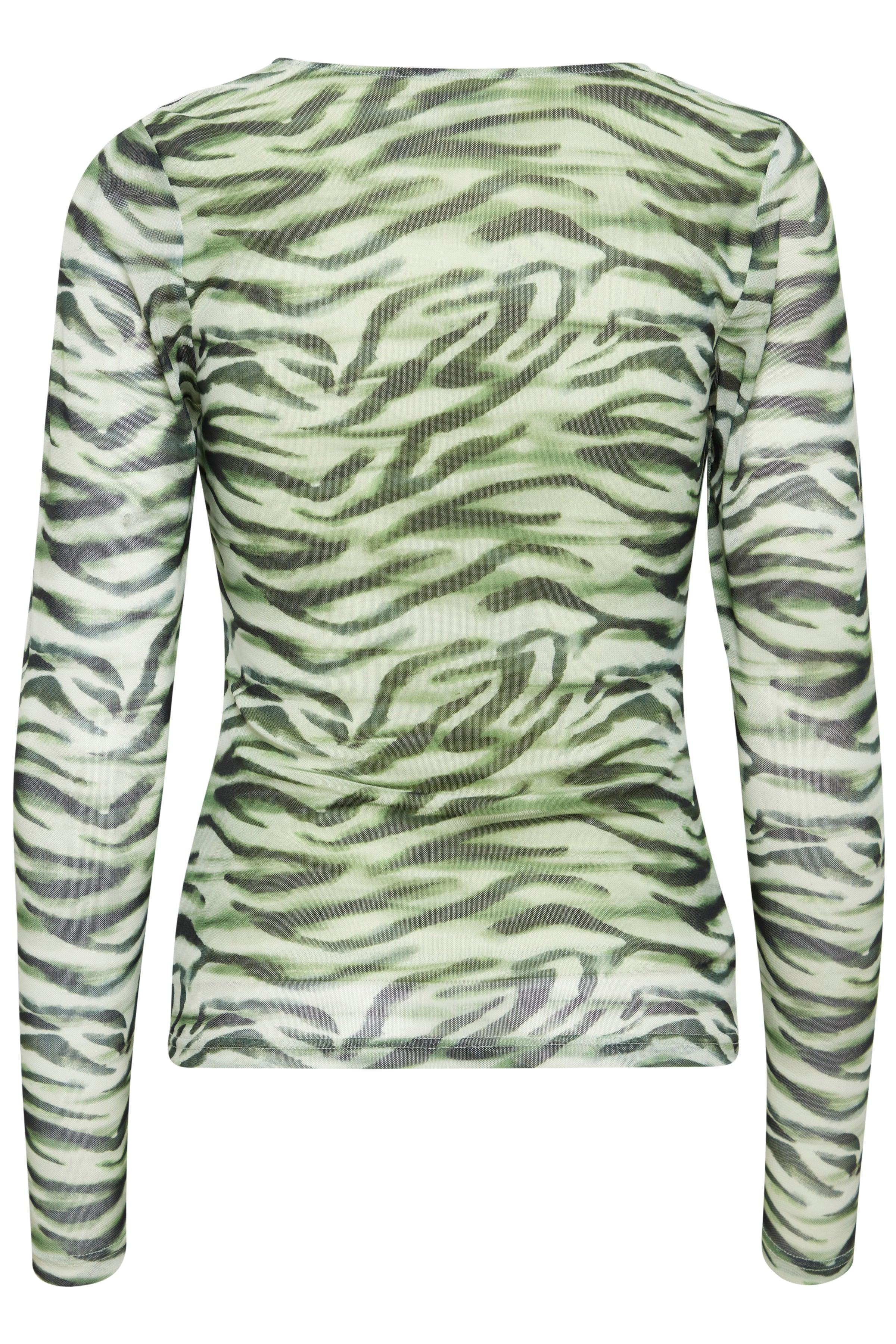 Top ICHI Ista Green Tea Zebra - ECRU